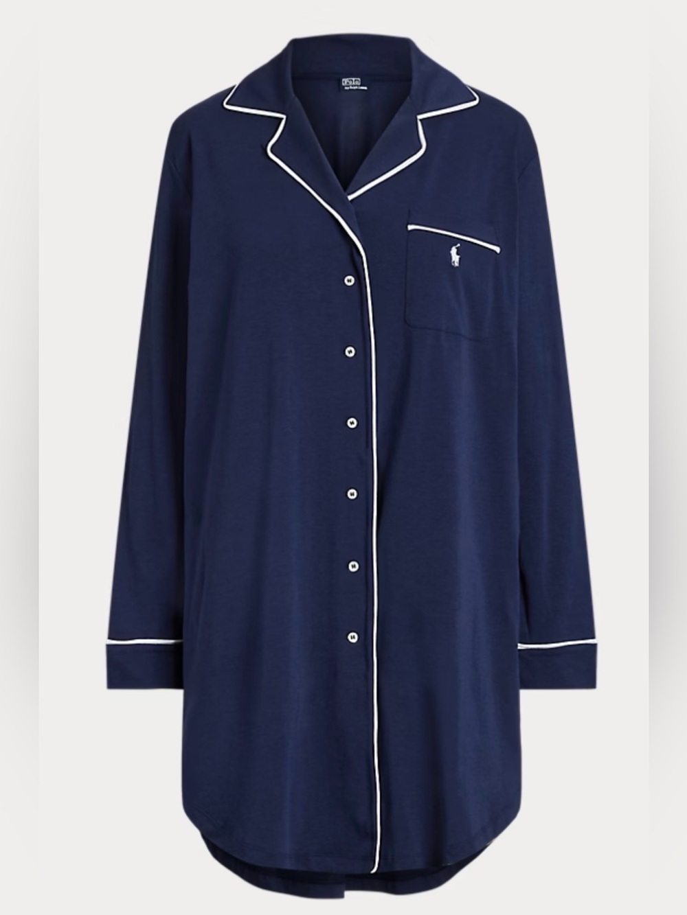 NWT Polo Ralph Lauren Navy Blue Jersey Sleep Shirt Nightgown Size Small